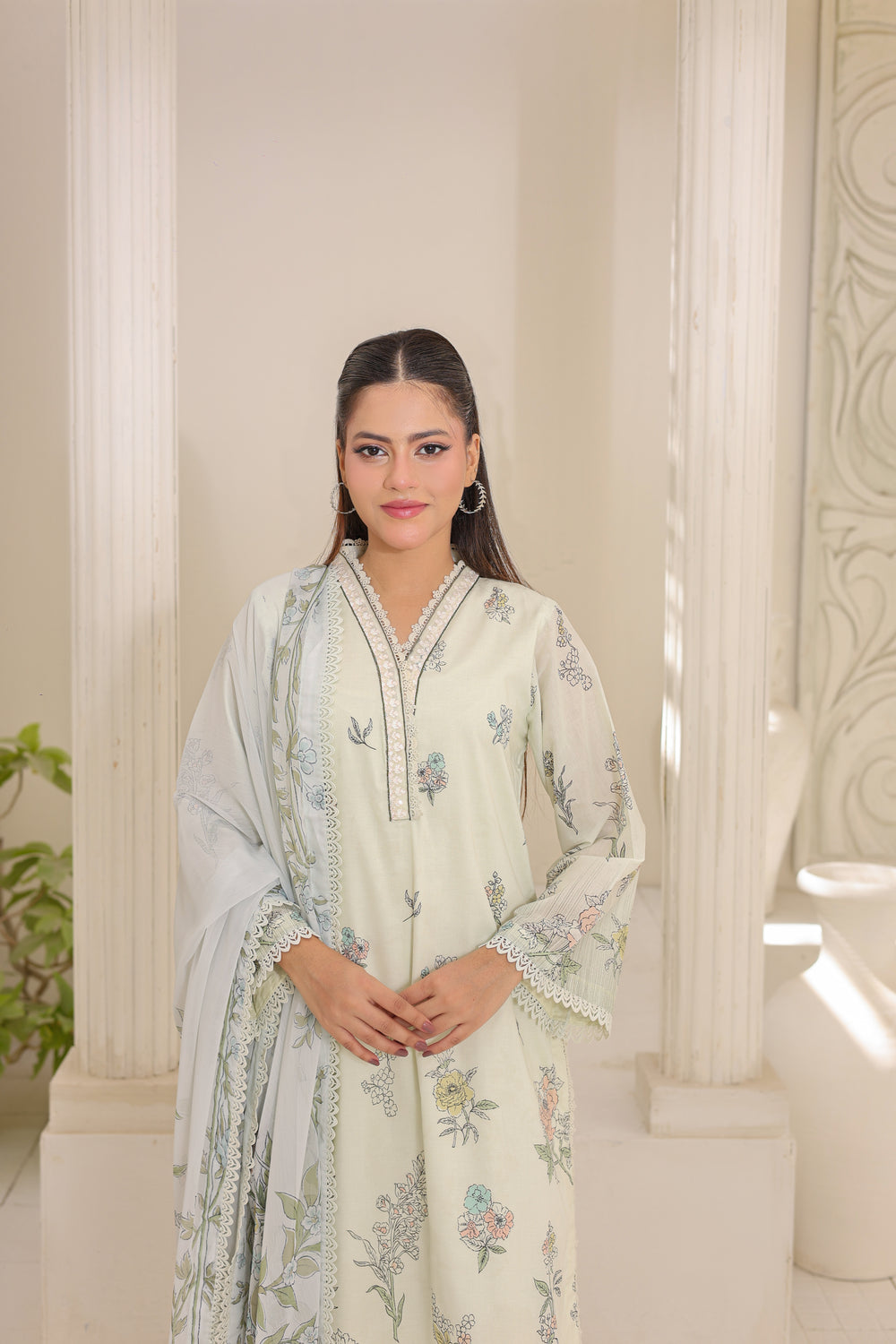 M/Basics by Maria B | AZ-MB-02-A | Summer Stitched Suit