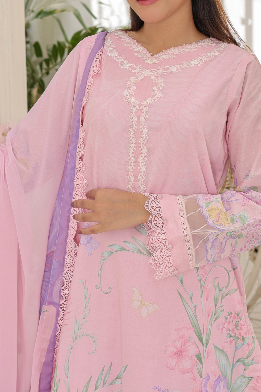 M/Basics by Maria B | AZ-MB-10-B | Summer Stitched Suit