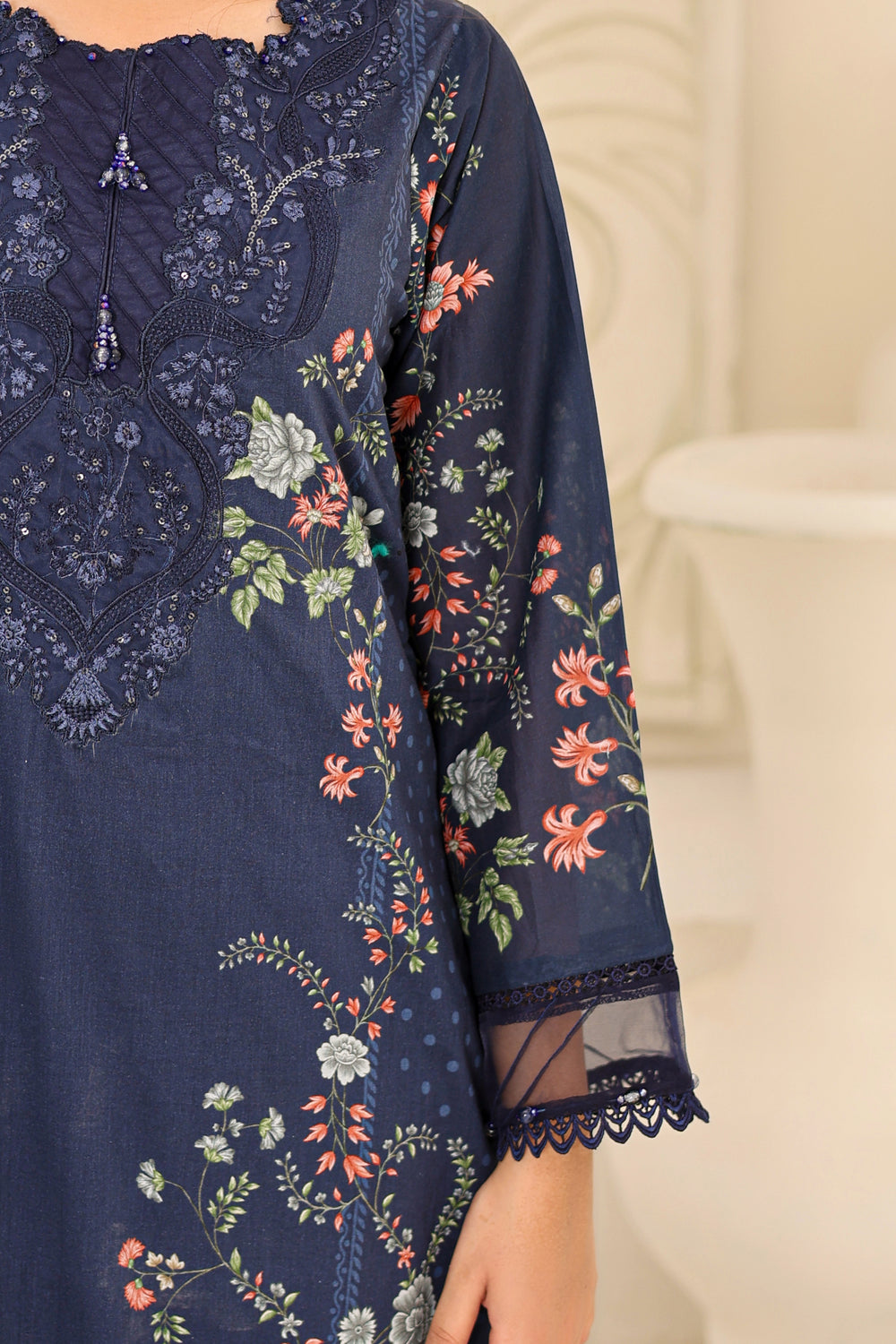 M/Basics by Maria B | AZ-MB-07-B | Summer Stitched Suit
