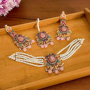 Jashn-e-Bahara Choker Set - Rose