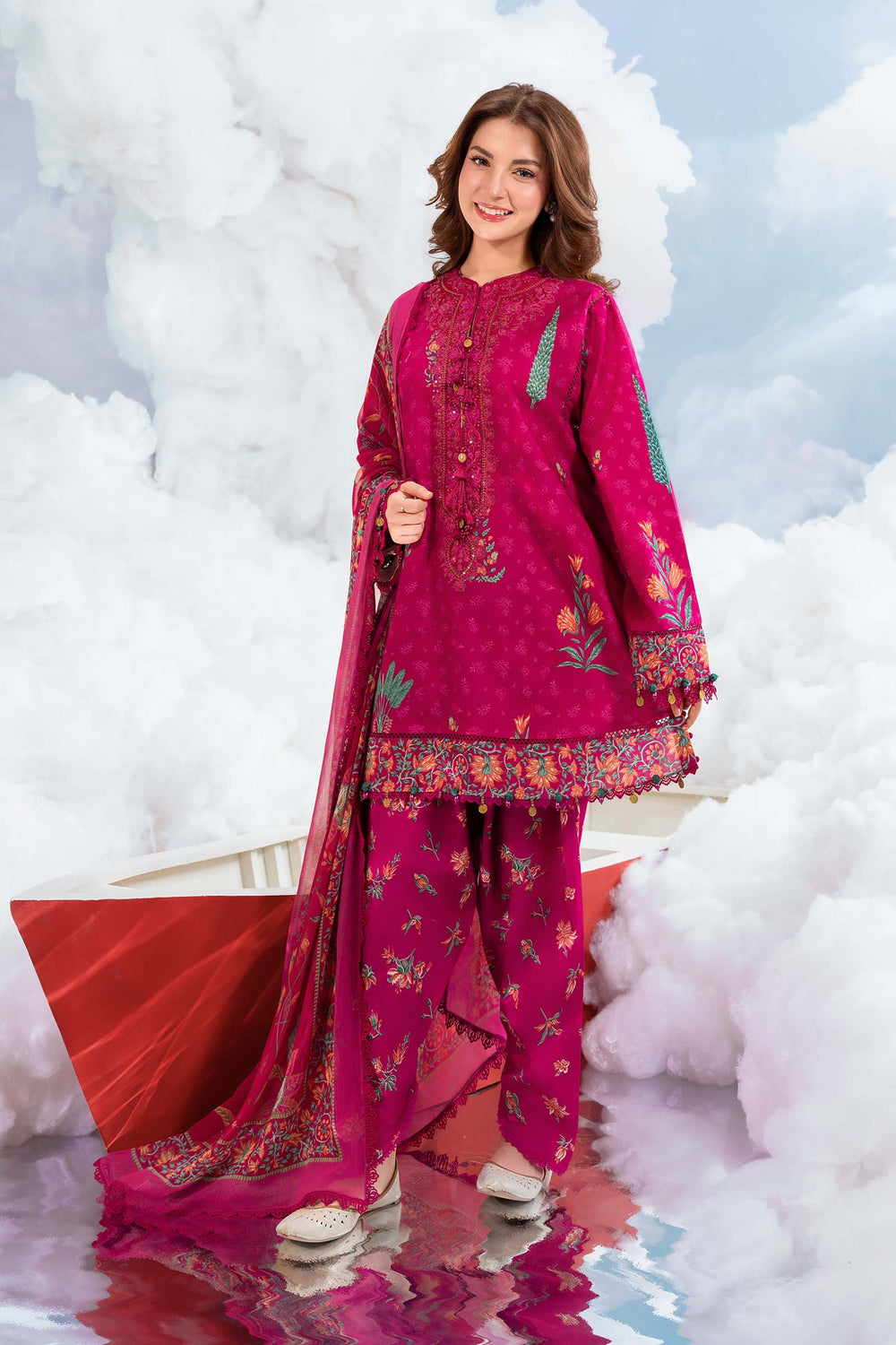 M/Basics by Maria B | AZ-MB-03-B | Summer Stitched Suit