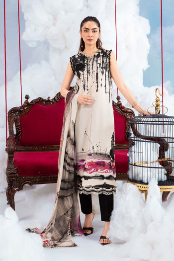 M/Basics by Maria B | AZ-MB-06-B | Summer Stitched Suit