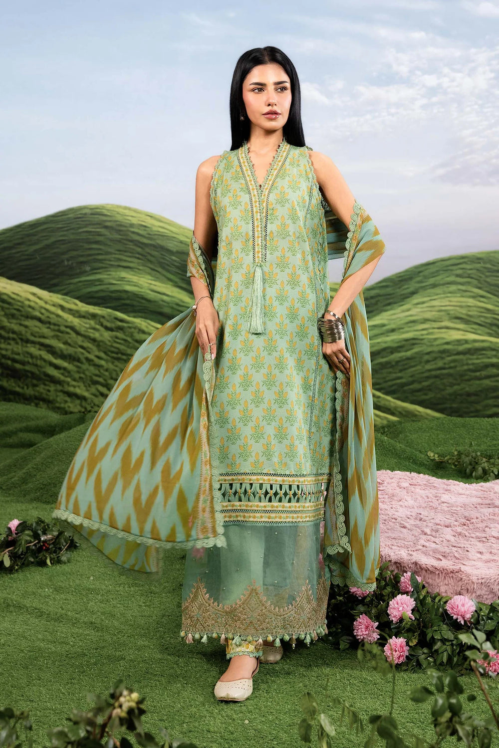 M/Basics by Maria B | AZ-MB-12-B | Summer Stitched Suit