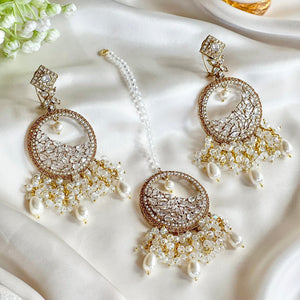 By La Lueur | ER-159 | Mahtaab Earring - Crystal