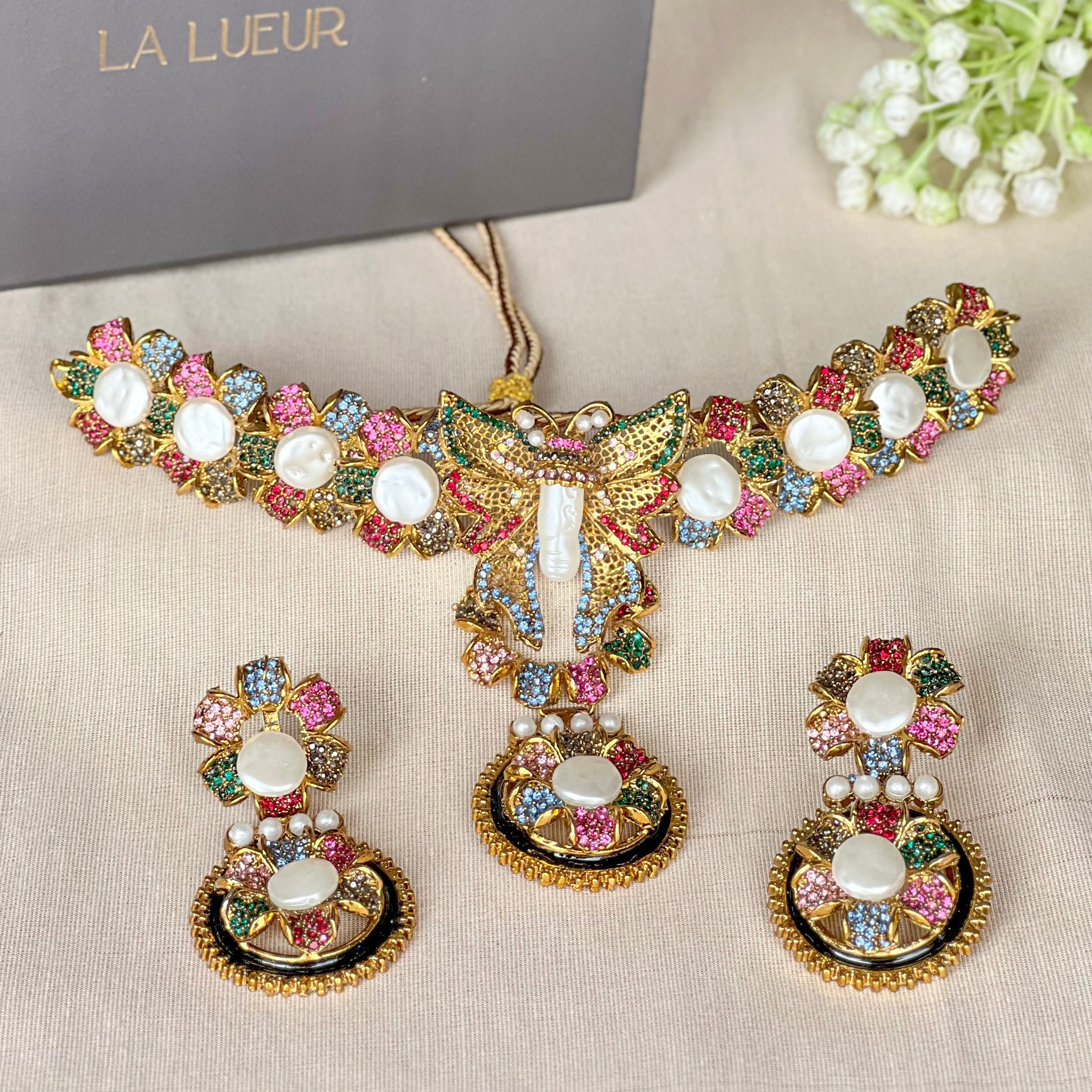 By La Lueur | CS-62 | Parwana Choker Set