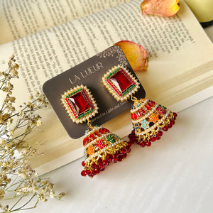 By La Lueur | ER-151 | Nauroz Earrings - Ruby