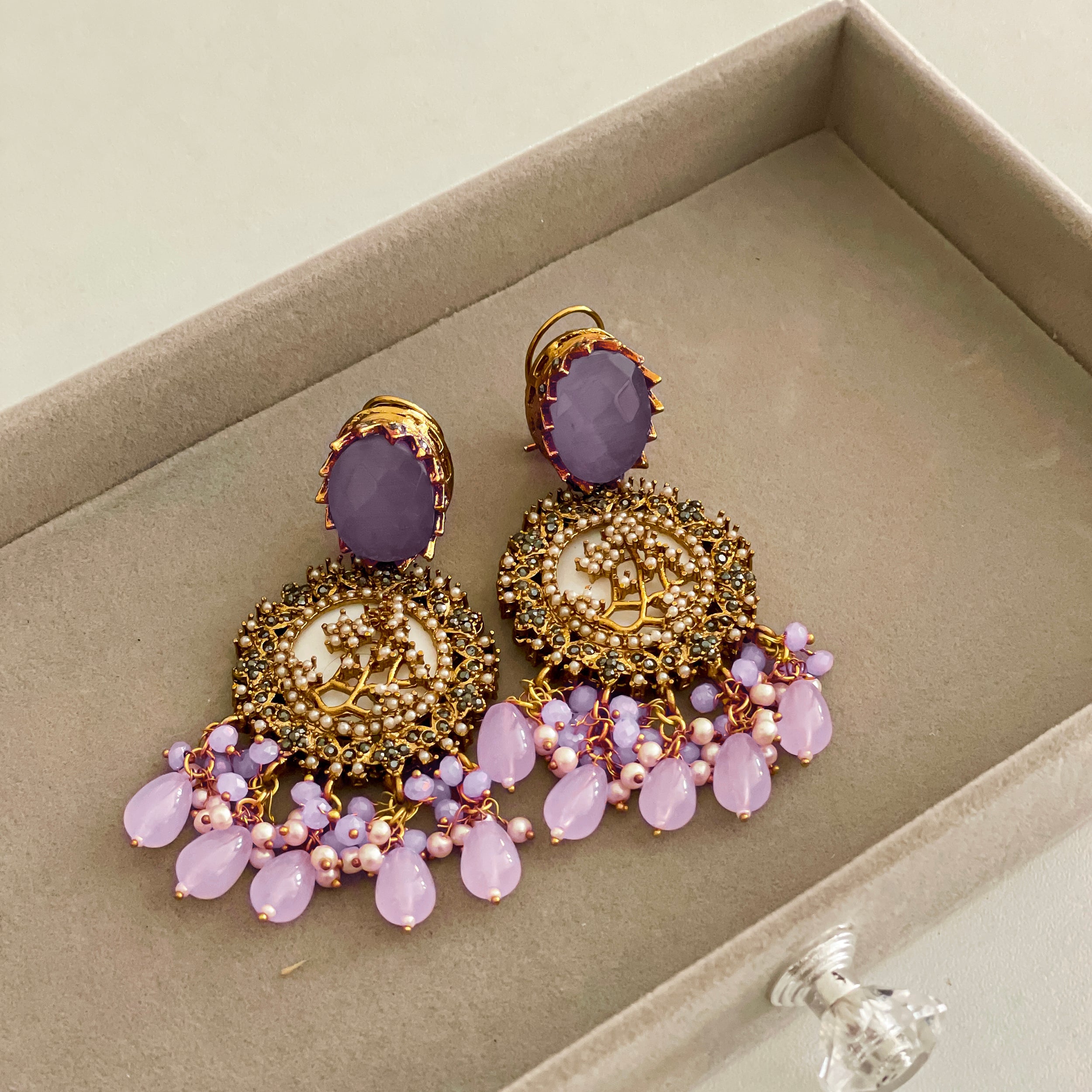 By La Lueur | ER-63 | Norah Earrings - Plum Purple