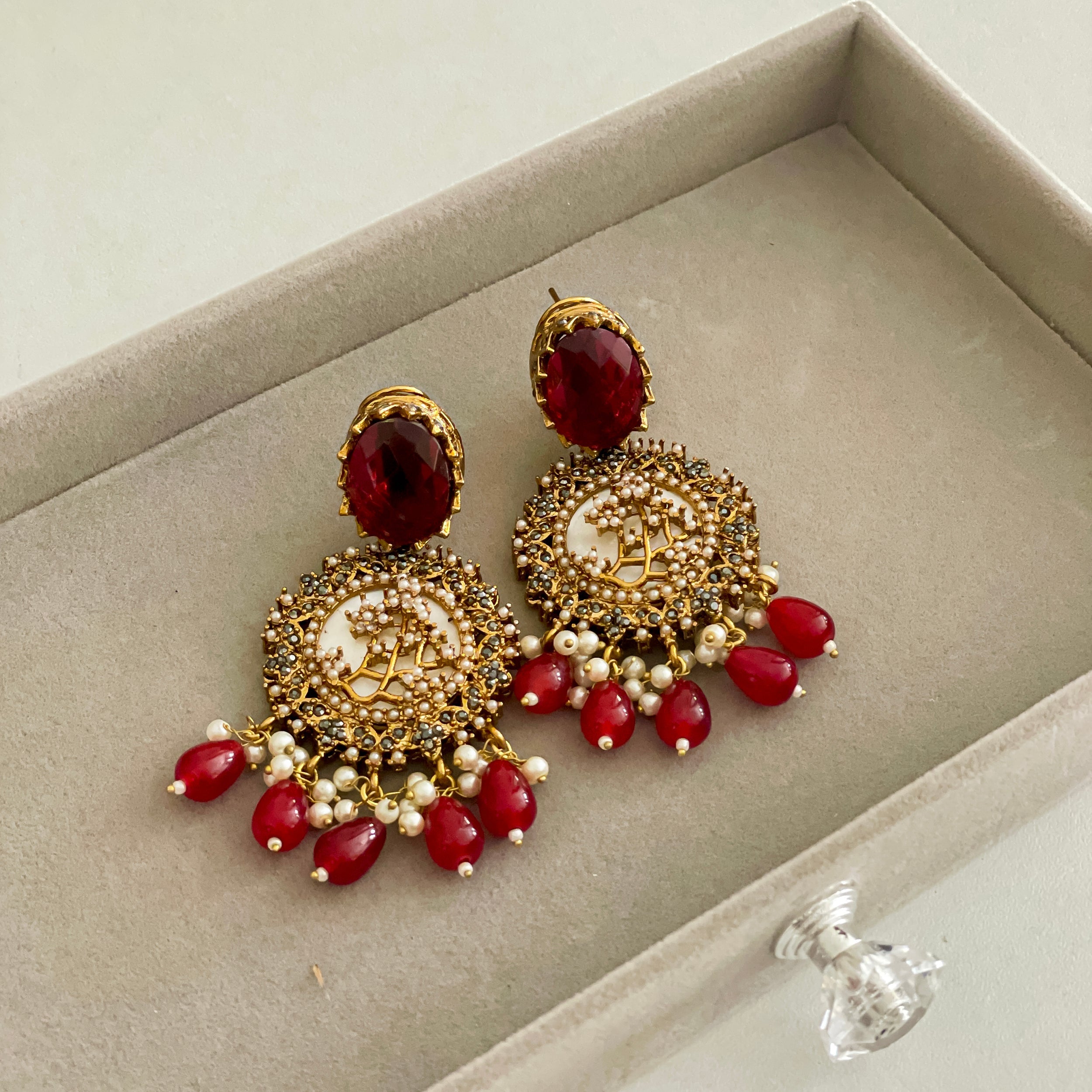 By La Lueur | ER-63 | Norah Earrings - Ruby