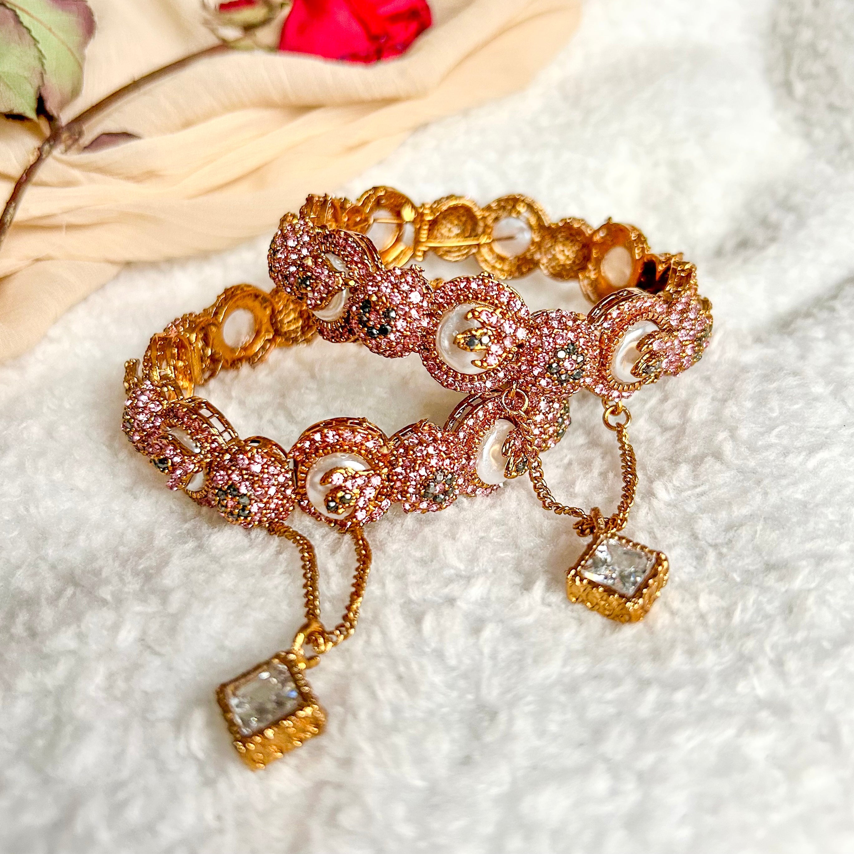 By La Lueur | BN-60 | Rabt Bangles - Rose