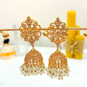 By La Lueur | JK-34 | Raqs-e-Noor Jhumkas - Crystal