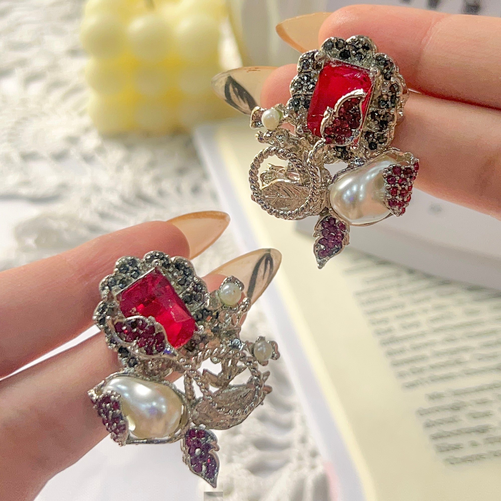 By La Lueur | Riham Earring - Ruby