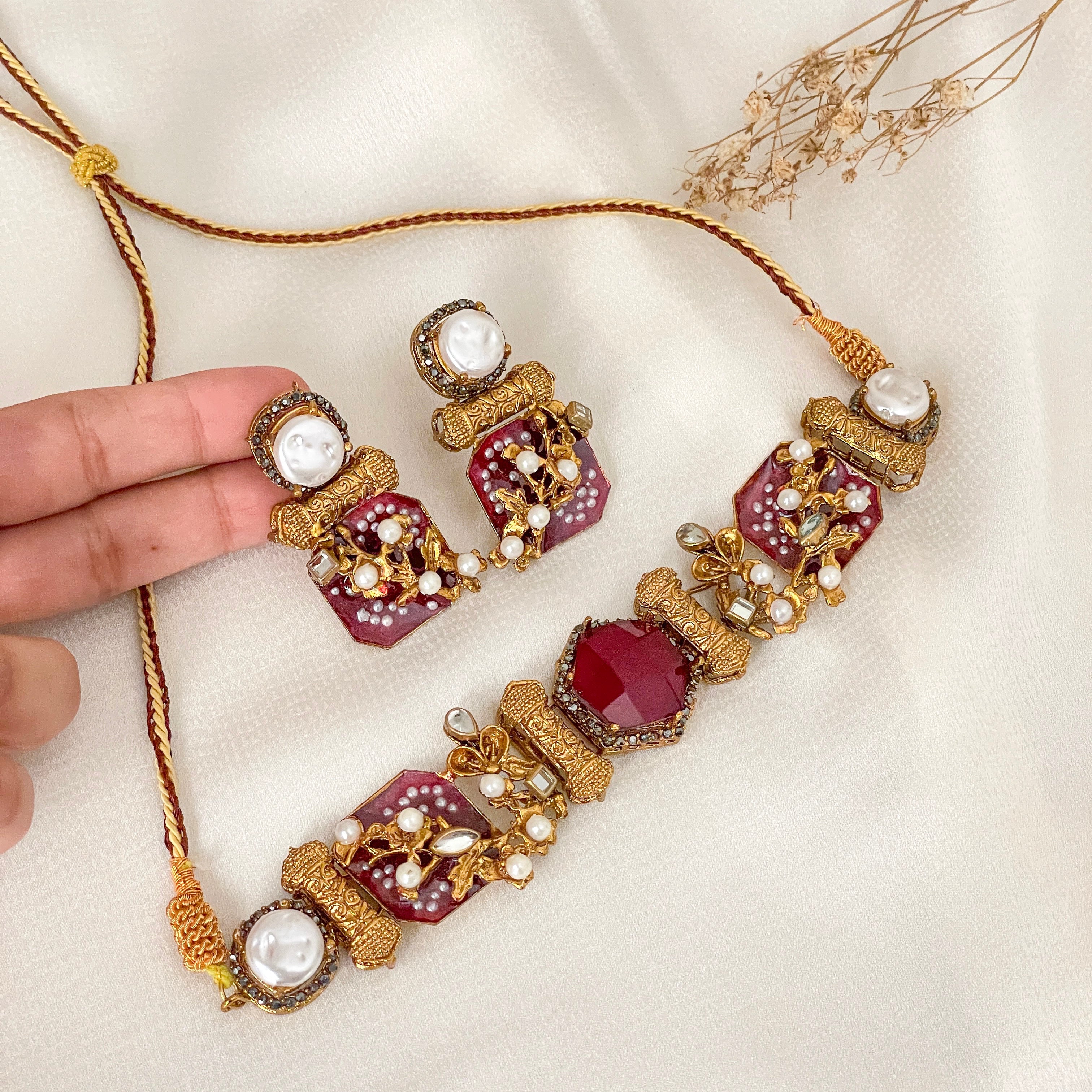 Shan-e-Heera Choker Set - Ruby