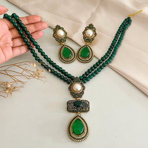 By La Lueur | S-56 | Alara Turkish Mala - Emerald Green