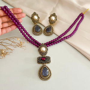 By La Lueur | S-56 | Alara Turkish Mala - Plum Purple