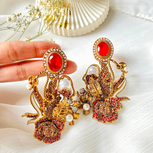 By La Lueur | Sargam Earrings - Ruby