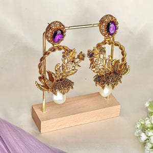 By La Lueur | Shafaq Earrings - Plum Purple