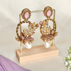 By La Lueur | Shafaq Earrings - Rose