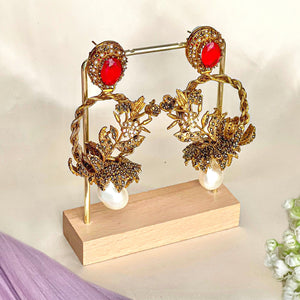 By La Lueur | Shafaq Earrings - Ruby