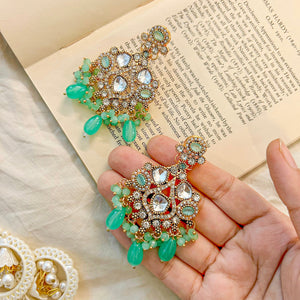 By La Lueur | Sheeshmahal Earrings - Seafoam