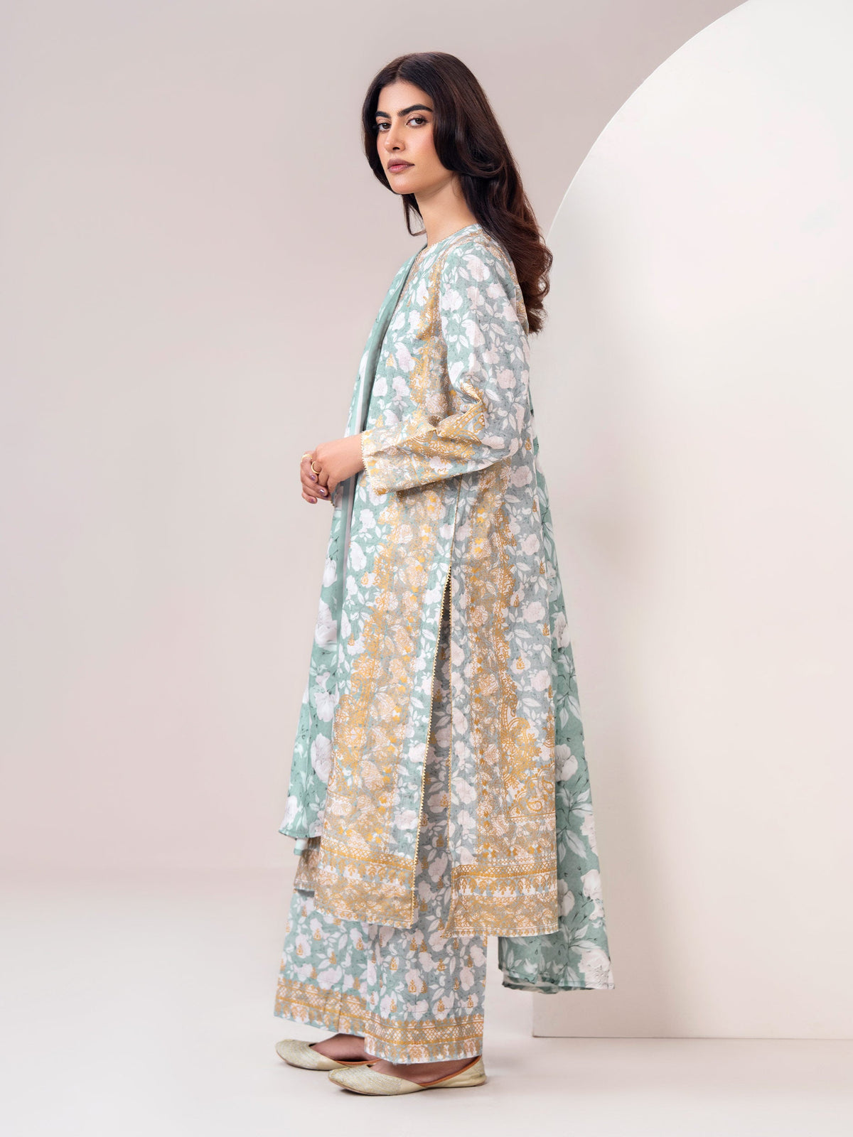 Limelight Sea Green khaddar printed 3 piece stitched suit AZ-LL-U4601-S