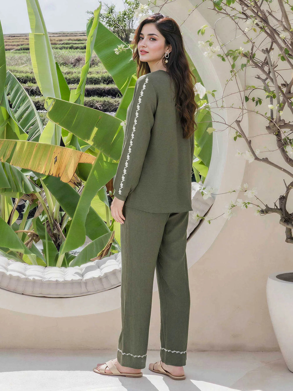 Limelight | AZ-LL-W2258ST-3 | Textured Cotton Co-ord Set - Green