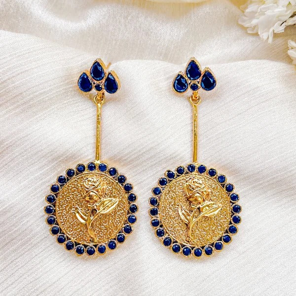 By La Lueur | ER-144 | Naqsh Earrings - Midnight Blue