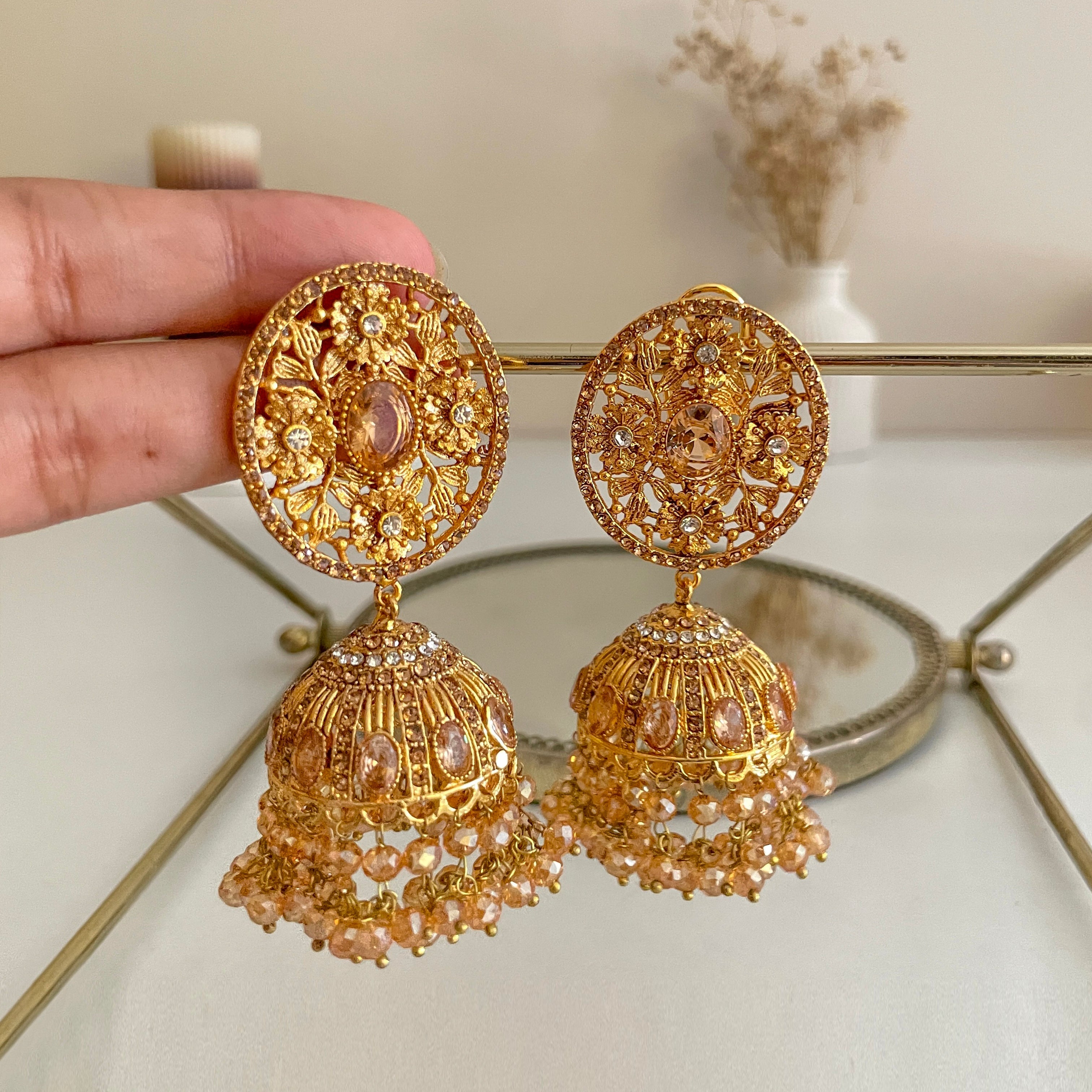 By La Lueur | Zarafshan Jhumkas - Champagne