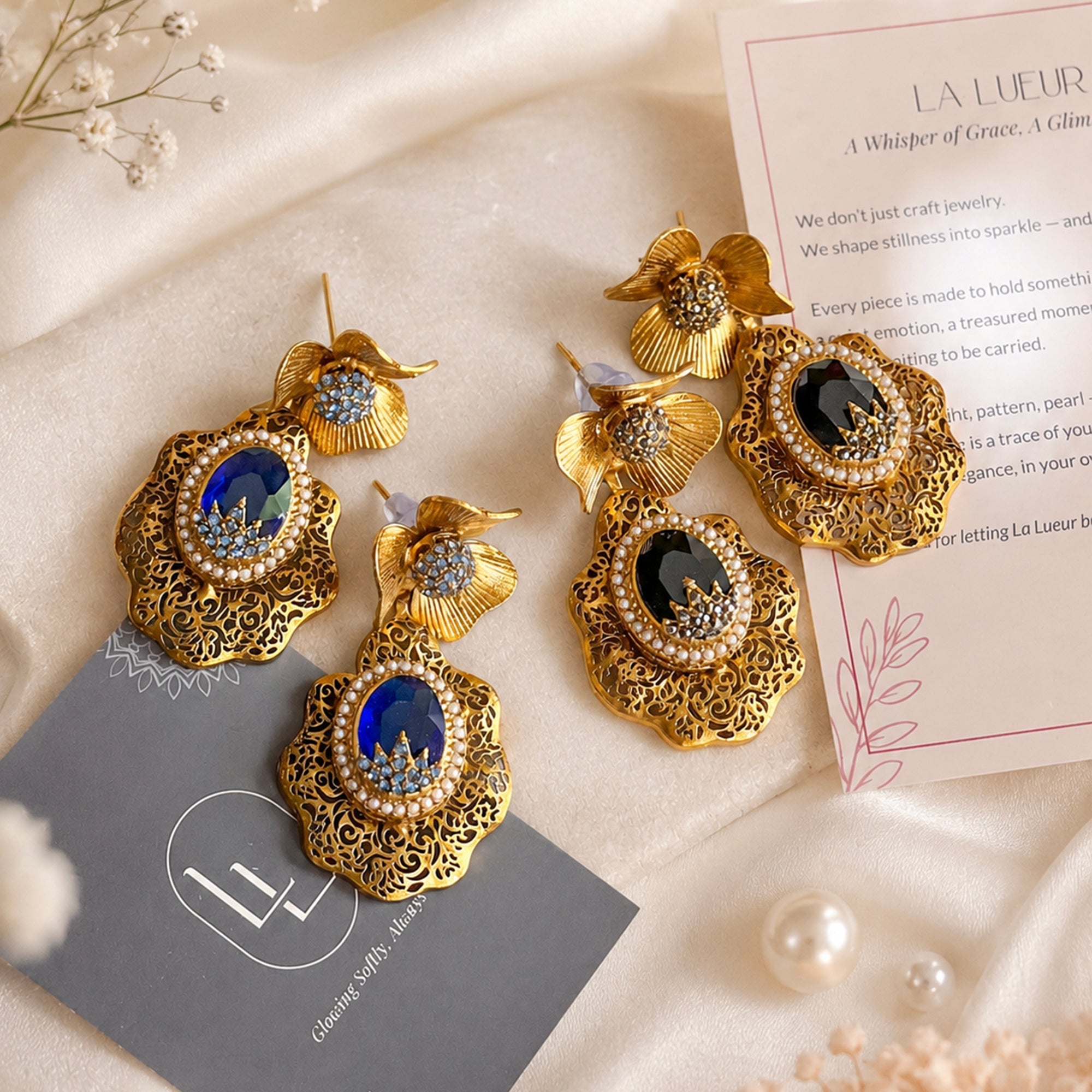 By La Lueur | ER-173 | Zarqash Earrings