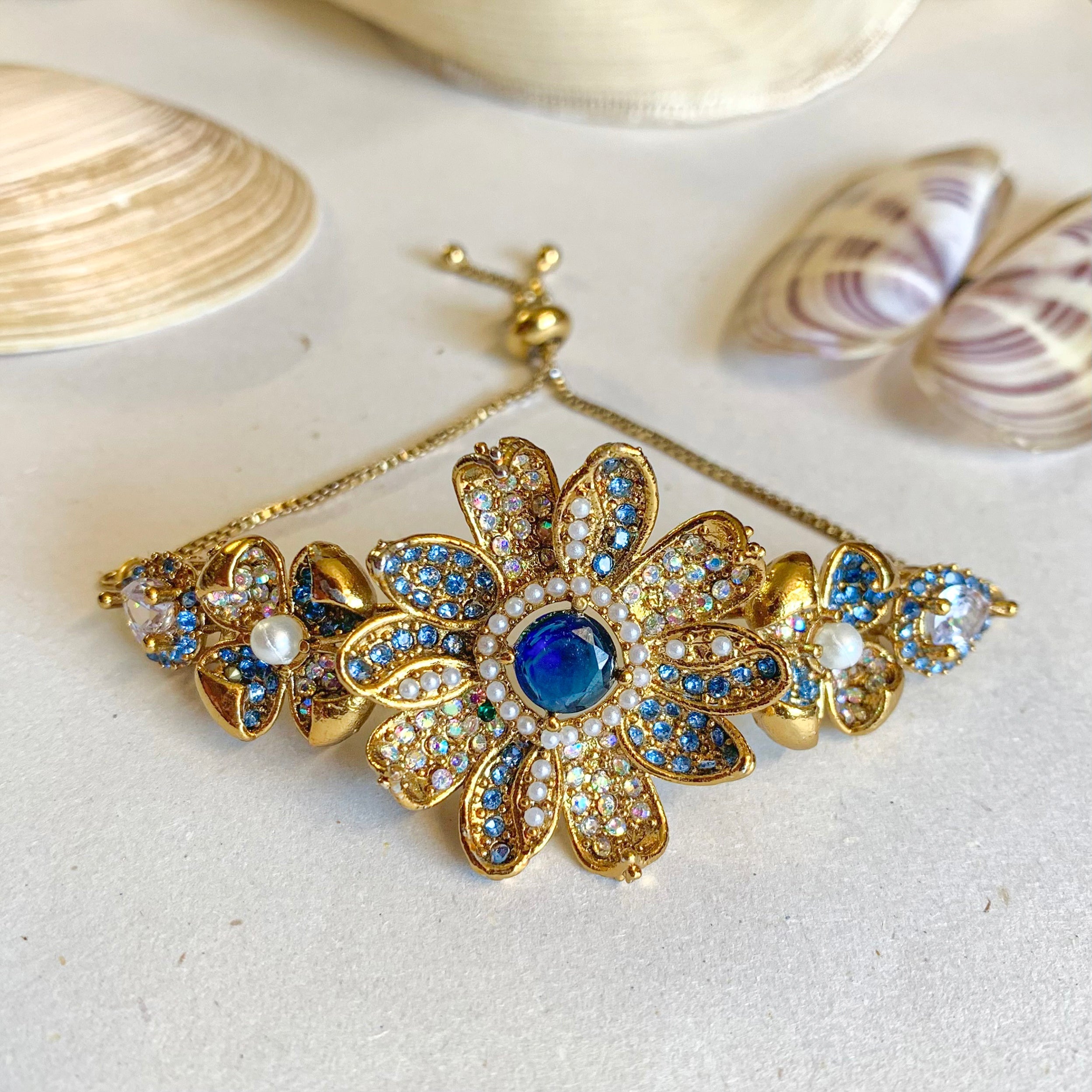 By La Lueur | BR-24 | Zeenat-e-Gul Bracelet - Midnight Blue